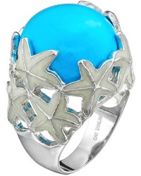 Sophie Miller Simulated Turquoise Sterling Silver Starfish Cabochon Ring
