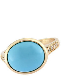 EFFY Turquesa 14 Kt Gold And Turquoise Ring With Diamond Accents