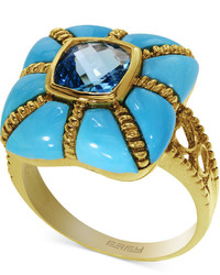 EFFY Turquesa By Turquoise And Blue Topaz Ring In 14k Gold