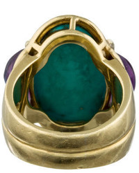 Turquoise Amethyst Diamond Cocktail Ring