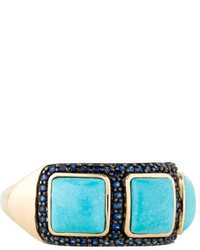 Turquoise And Sapphire Ring