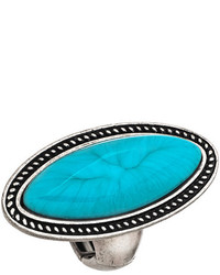 Blu Bijoux Turquoise And Silver Oval Cocktail Ring