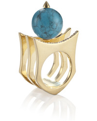 Yl Salomon Greta 01 Gold And Turquoise Ring