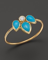 Chicco Zo 14k Yellow Gold Ring With Turquoise And Diamond