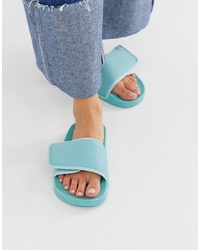 Aquamarine Rubber Flat Sandals
