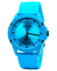 Aquamarine Rubber Watch