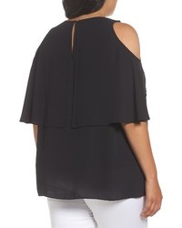 Vince Camuto Plus Size Cold Shoulder Ruffled Blouse