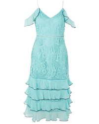 Aquamarine Ruffle Lace Dress
