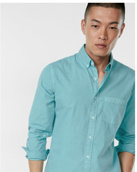Express Slim Gart Dyed Long Sleeve Cotton Shirt