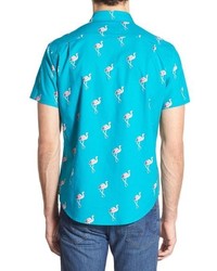 Bonobos Flamingo Stand Slim Fit Short Sleeve Sport Shirt