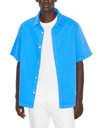 Frame Organic Cotton Button Up Shirt In Le Blue At Nordstrom