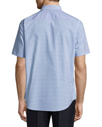 Zachary Prell Parker Abstract Short Sleeve Shirt Teal