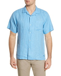 Tommy Bahama Sea Glass Short Sleeve Button Up Linen Camp Shirt