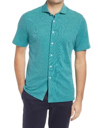 Bugatchi Short Sleeve Pique Button Up Shirt