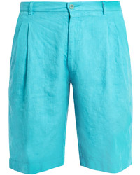 Etro Mid Rise Linen Shorts