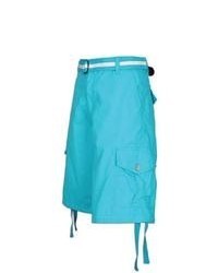 Southpole Belted Ripstop Cargo Shorts Aqua Blue