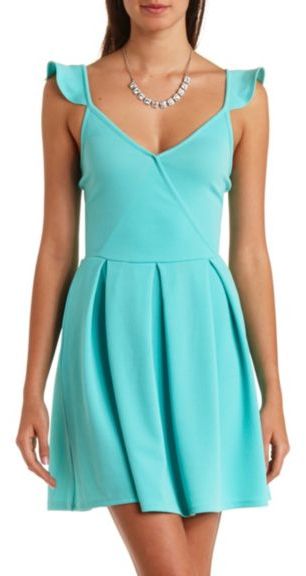 Charlotte Russe, Dresses, Charlotte Russo Evening Cocktail Mini Dress  Ruffle And Mesh Cleavage Accents
