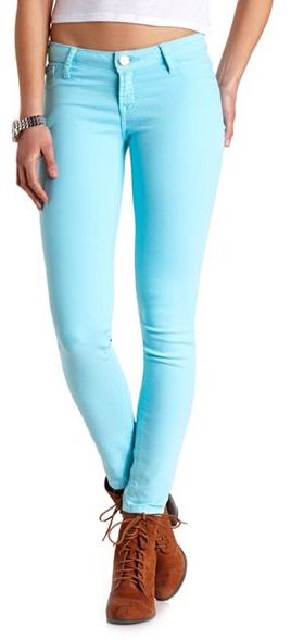 antenne team grip Charlotte Russe Refuge Skin Tight Colored Denim Leggings, $29 | Charlotte  Russe | Lookastic