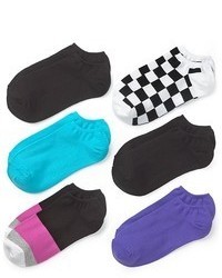 Hue Sport Checkerboard Liner Socks Pack Of 6
