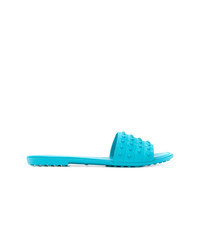 Aquamarine Studded Suede Flat Sandals