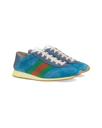 Gucci Suede Sneaker With Web