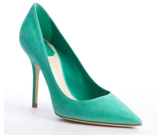 Christian Dior Green Suede Pointed Toe 