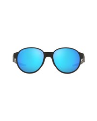Oakley 53mm Round Sunglasses In Matte Blackprizm Sapphire At Nordstrom