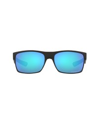 Oakley 60mm Polarized Square Sunglasses In Matte Blackprizm Sapphire At Nordstrom