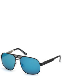 DSQUARED2 Mirrored Metal Aviator Sunglasses Blackblue