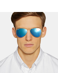 Ray-Ban Polarised Mirrored Metal Aviator Sunglasses