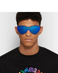 Balenciaga Round Frame Acetate Mirrored Sunglasses