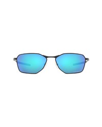 Oakley Savitar 58mm Polarized Rectangular Sunglasses In Satin Blackprizm Sapphire At Nordstrom
