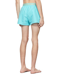 Versace Underwear Blue Short Greca Border Swim Shorts