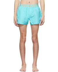Versace Underwear Blue Short Greca Border Swim Shorts