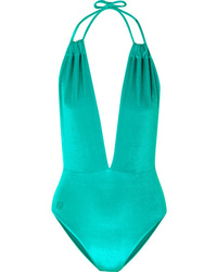 Fendi Panama Stretch Velvet Halterneck Swimsuit
