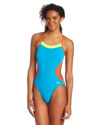 Speedo Solid Colorblock Thin Strap Endurance Lite Swimsuit