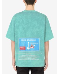 Dolce & Gabbana Road Sign Print Cotton T Shirt