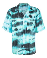120% Lino Tie Dye Print Short Sleeved Shirt