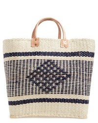 Mar y Sol Ibiza Woven Tote With Tassel Charms Pink