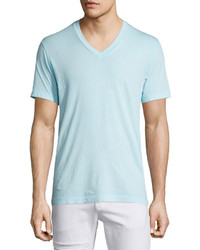 James Perse V Neck Short Sleeve T Shirt Aqua
