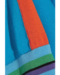 Diane von Furstenberg Color Block Cotton Blend Sweater Azure