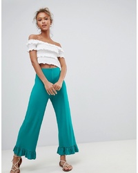 ASOS DESIGN Trousers With Fluted Ruffle Hem