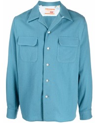 Aquamarine Wool Long Sleeve Shirt