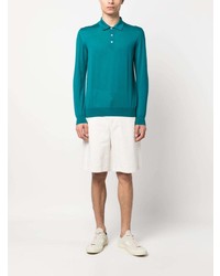 Moorer Long Sleeve Wool Polo Shirt