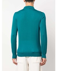 Moorer Long Sleeve Wool Polo Shirt