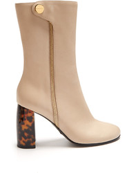 Stella McCartney Block Heel Faux Leather Ankle Boots