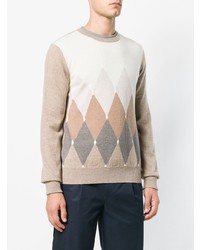 Ballantyne Colour Contrast Round Neck Sweater