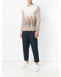 Ballantyne Colour Contrast Round Neck Sweater