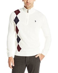 U.S. Polo Assn. Asymmetric Argyle Half Zip Sweater