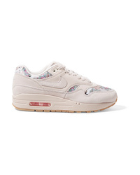 Nike Air Max 1 Suede And Floral Print Satin Sneakers